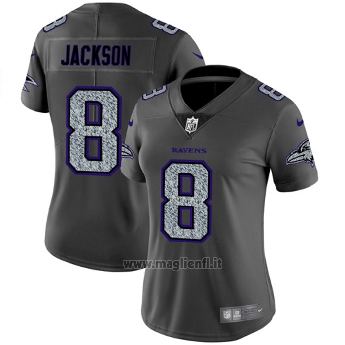 Maglia NFL Limited Donna Baltimore Ravens Jackson Static Fashion Grigio